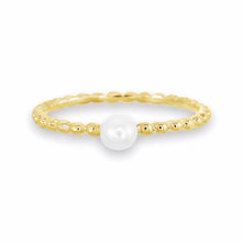 Load image into Gallery viewer, Simple Pearl Twist in 9K 14K or 18K Solid Gold Fresh Water Pearl
