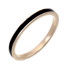 Load image into Gallery viewer, Enamel small band ring in 9K Solid Gold
