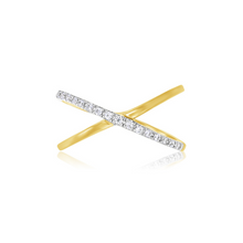 Load image into Gallery viewer, Diamond Cross Rings available in 9K 14K and 18K Yellow Gold
