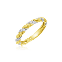 Load image into Gallery viewer, Twisted Diamond Ring Available in 9K 14K 18K Yellow Gold
