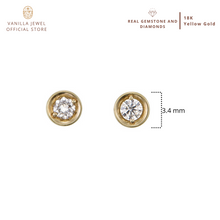 Load image into Gallery viewer, Simple Round Diamond Stud Earring in 18K Solid Gold
