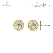 Load image into Gallery viewer, Flower Diamond Stud Earring in 18K Yellow Gold
