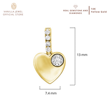 Load image into Gallery viewer, Have a little faith in Love Heart Shape pendant set with Diamonds in 14K Solid Gold
