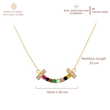 Load image into Gallery viewer, 9 Lucky Gemstones Necklace &quot;Noppakao&quot; in 9K Gold
