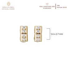 Load image into Gallery viewer, Train Track Diamond Stud Earring 18K Solid Gold
