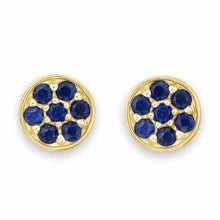 Load image into Gallery viewer, Flower Sapphire Stud Earring Ruby or Blue Sapphire in 18K Solid Gold
