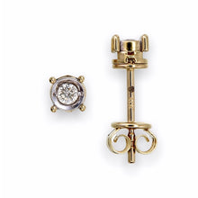 Load image into Gallery viewer, Simple Round Diamond or Sapphire Stud Earring 18K Gold

