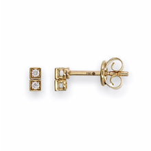 Load image into Gallery viewer, Double Square Diamonds Stud Earring in 18K Yellow Gold
