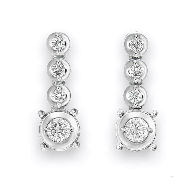 Tiny Drop Earring in 18K White Gold