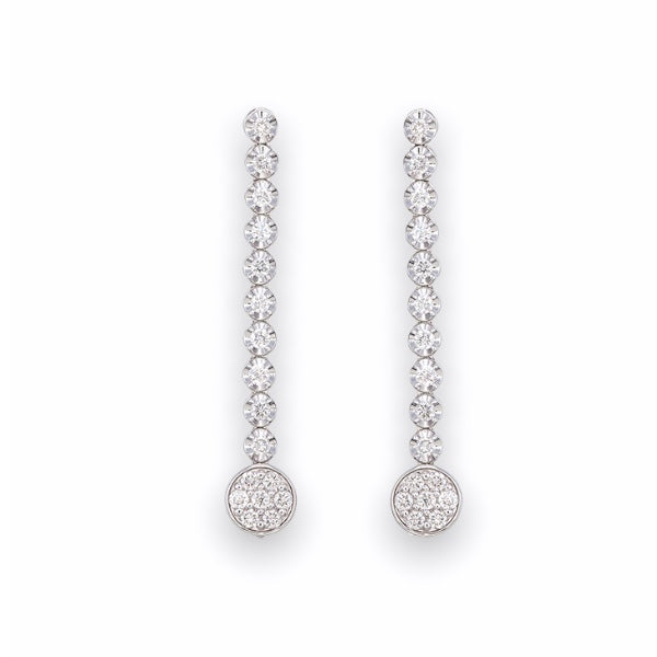 Evening Diamond Earring in 18K White Gold