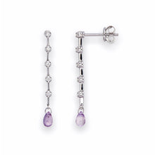 Load image into Gallery viewer, Pink Sapphire and Diamonds Drop Earring set with 18K White Gold
