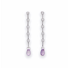Load image into Gallery viewer, Pink Sapphire and Diamonds Drop Earring set with 18K White Gold
