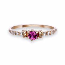 Load image into Gallery viewer, Moon &amp; Star Sapphires Ring set with 9K 14K or 18K Solid Gold
