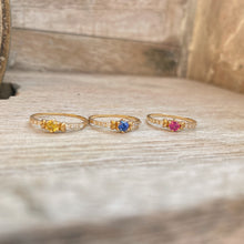 Load image into Gallery viewer, Moon &amp; Star Sapphires Ring set with 9K 14K or 18K Solid Gold
