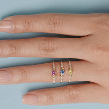 Load image into Gallery viewer, Moon &amp; Star Sapphires Ring set with 9K 14K or 18K Solid Gold
