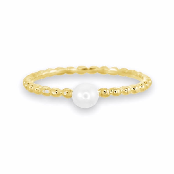 Simple Pearl Twist in 9K 14K or 18K Solid Gold Fresh Water Pearl