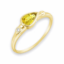 Load image into Gallery viewer, Tsavorite or Yellow Sapphire Statement Ring in 9K Solid Gold
