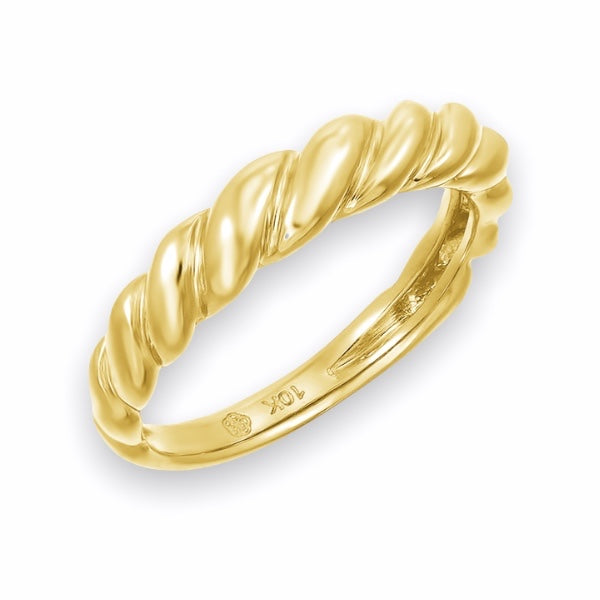 Twisted Dome Pinky Ring in 10K or 14K Solid Gold