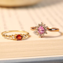 Load image into Gallery viewer, Pink Sapphire Princess Ring in 18K Pink Gold
