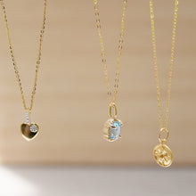 Load image into Gallery viewer, Have a little faith in Love Heart Shape pendant set with Diamonds in 14K Solid Gold
