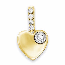 Load image into Gallery viewer, Have a little faith in Love Heart Shape pendant set with Diamonds in 14K Solid Gold

