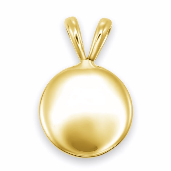 Simple Round Disc Pendant in 14K 18K Solid Gold Engraving Pendant