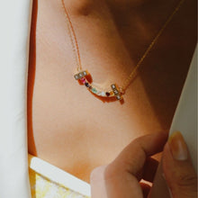 Load image into Gallery viewer, 9 Lucky Gemstones Necklace &quot;Noppakao&quot; in 9K Gold
