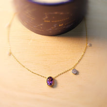 Load image into Gallery viewer, Amethyst Power Necklace with Diamonds &amp; Pearl in 9K Gold
