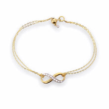 Load image into Gallery viewer, Infinity Bracelet with Diamonds in 9K Solid Gold
