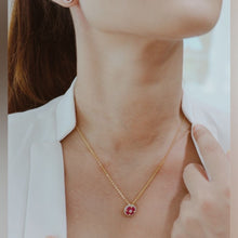 Load image into Gallery viewer, Ruby Lover Set Pendant Burmese Ruby with Diamonds  in 9K Solid Gold
