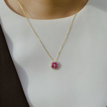 Load image into Gallery viewer, Ruby Lover Set Pendant Burmese Ruby with Diamonds  in 9K Solid Gold
